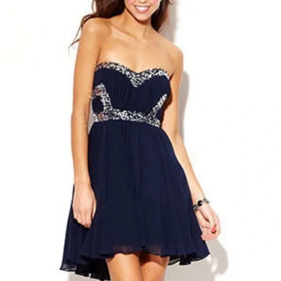 blue ruffle dress prom Cute A-Line Strapless Light Blue Ruffle Tiered Chiffon Long Prom Dress  AB4033002 main image 0